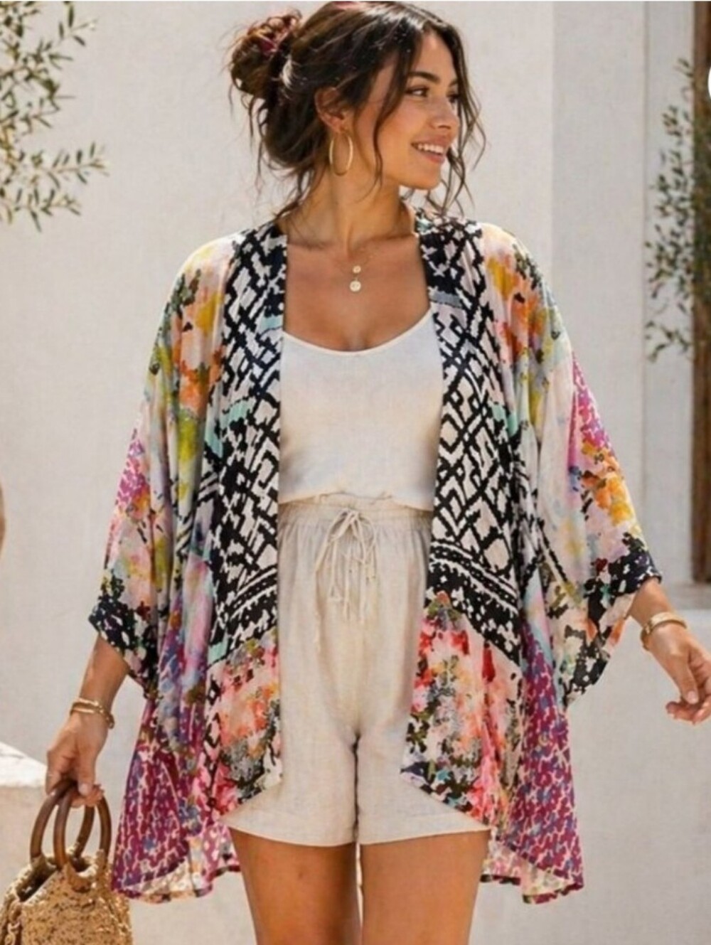 Saachi Floral Open Front Kimono